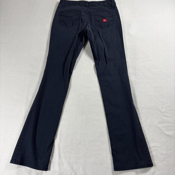 Dickies Girl Bootcut Jeans Womens 7 Navy Mid Rise Stretch Denim Pants - Picture 8 of 9